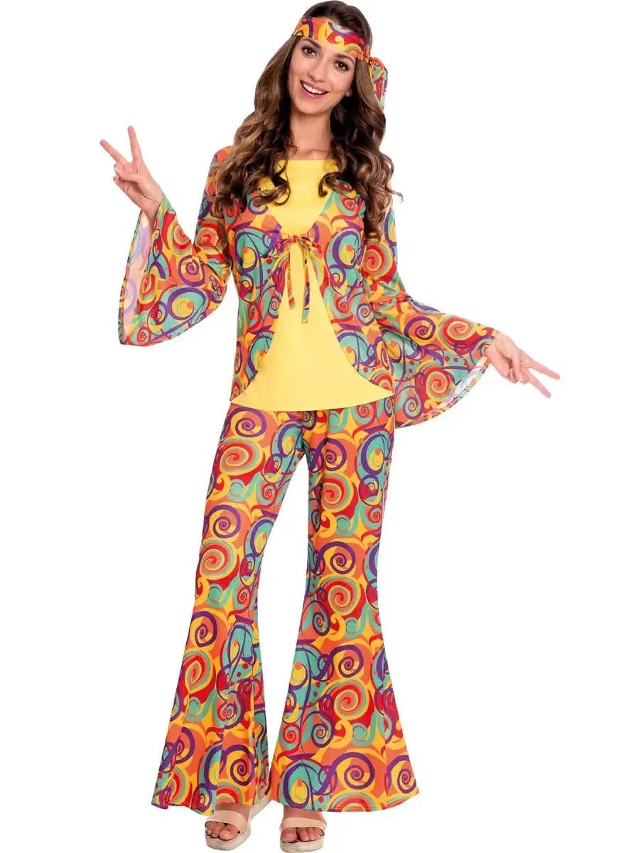 1970s Swirl Hippie Plus Size Womens Costume