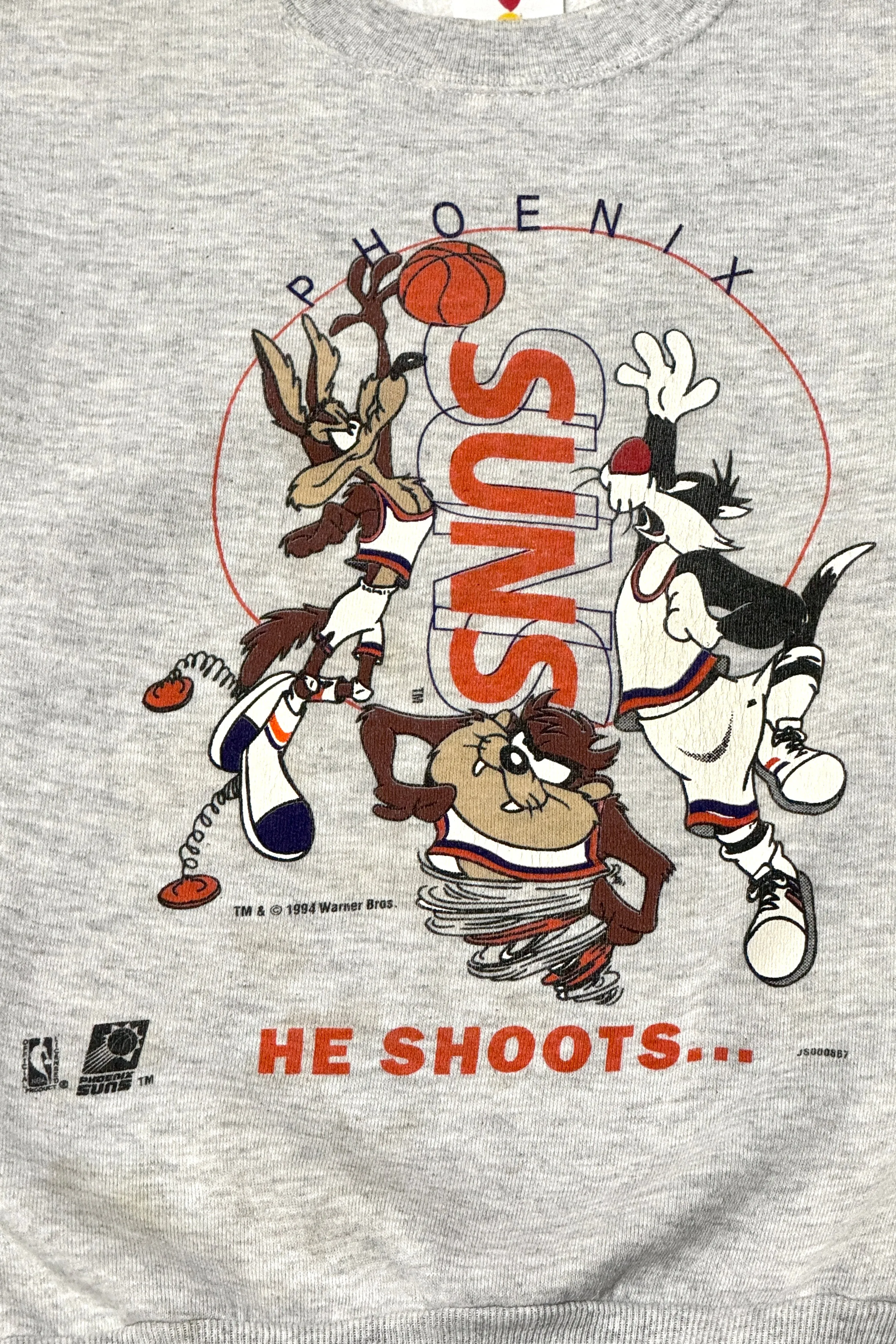 1990’S PHOENIX SUNS LOONEY TUNES MADE IN USA FLEECE CREWNECK SWEATER X-SMALL