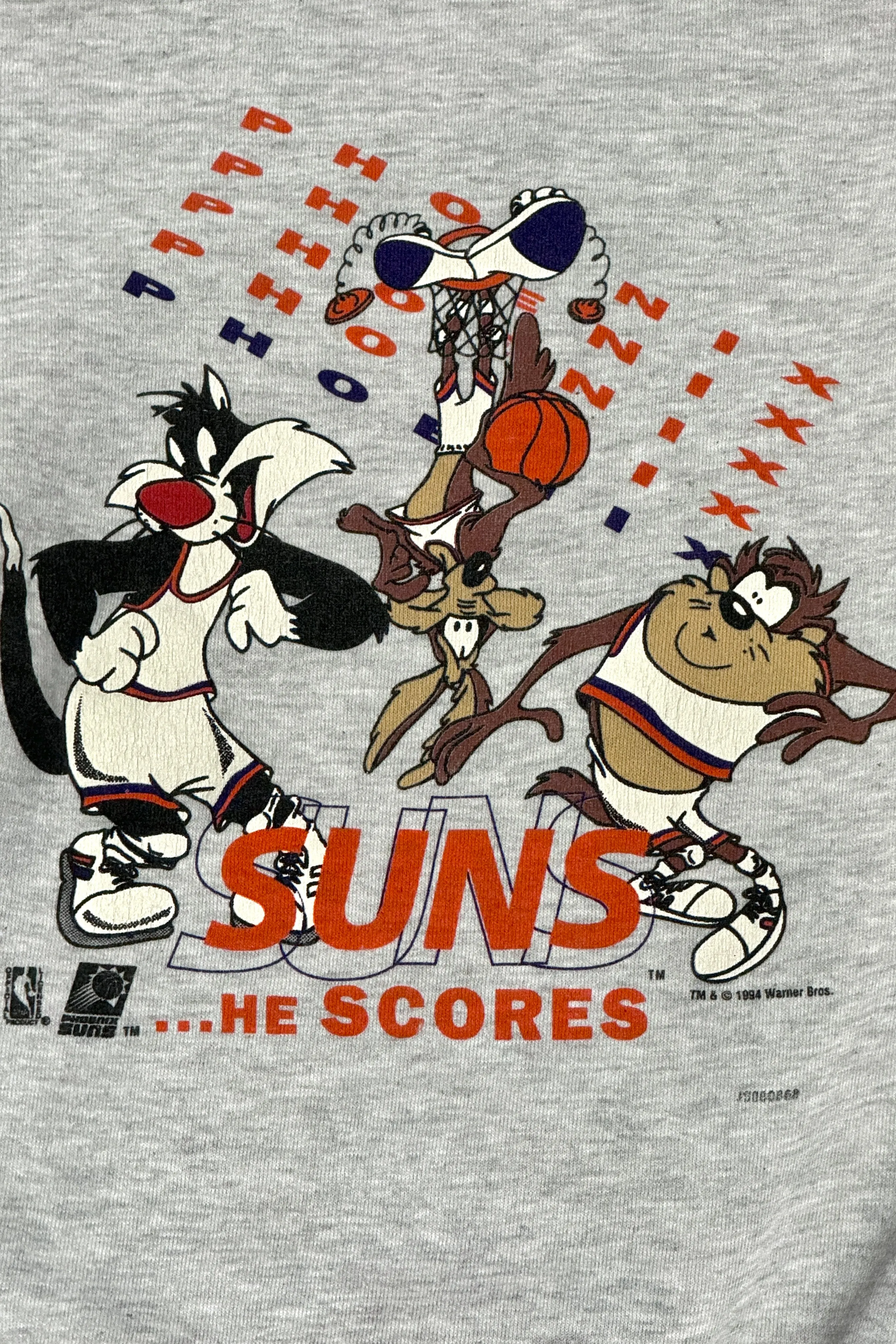 1990’S PHOENIX SUNS LOONEY TUNES MADE IN USA FLEECE CREWNECK SWEATER X-SMALL