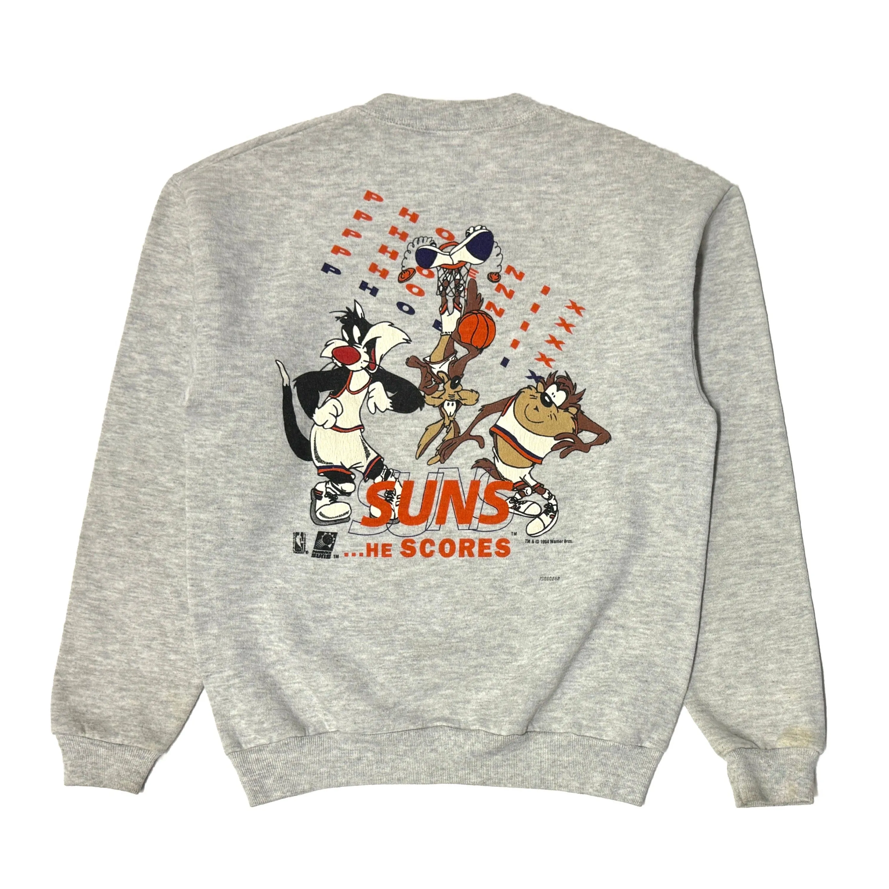 1990’S PHOENIX SUNS LOONEY TUNES MADE IN USA FLEECE CREWNECK SWEATER X-SMALL