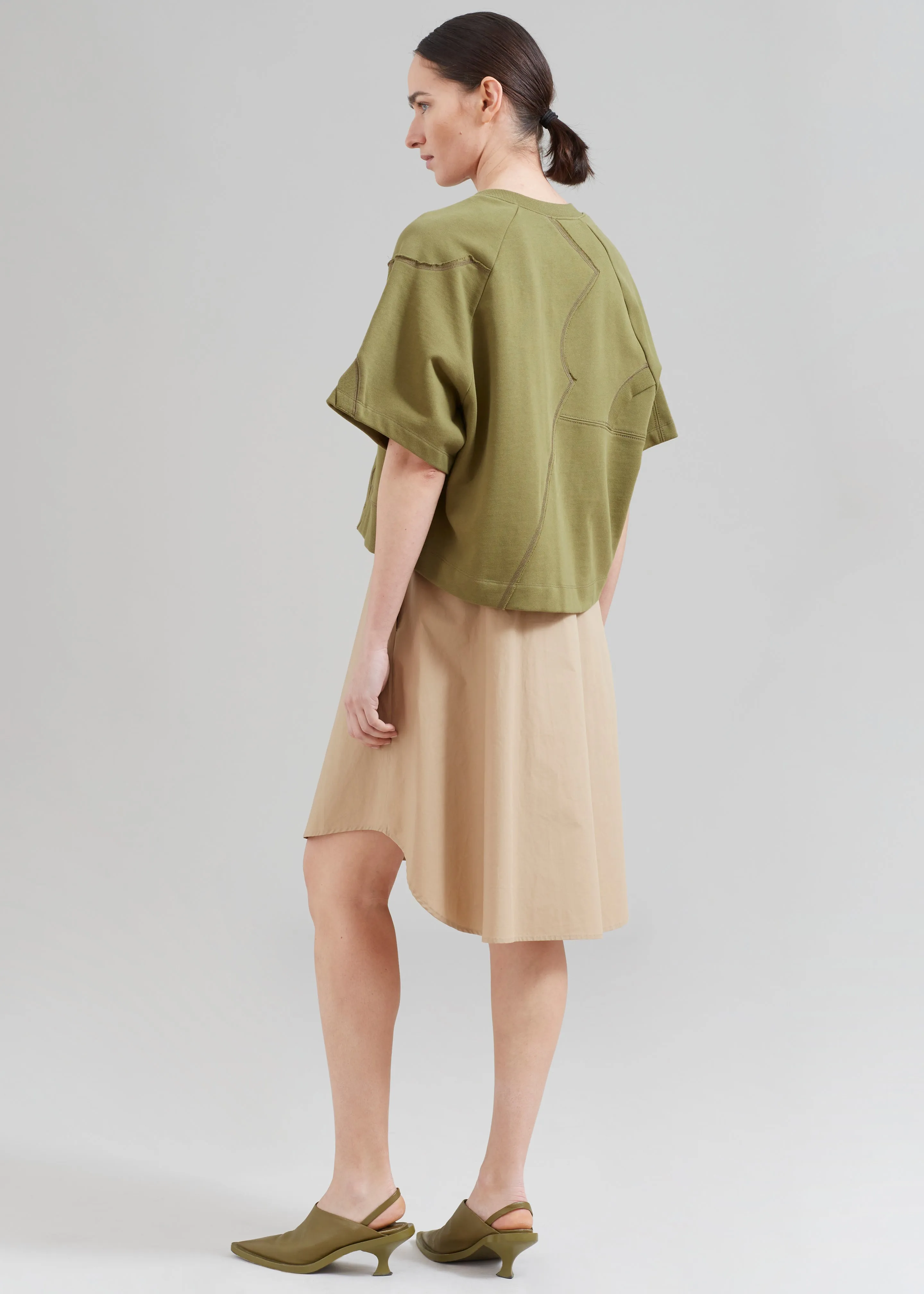 3.1 Phillip Lim Patched Sweatshirt Combo Dress - Olive Multi