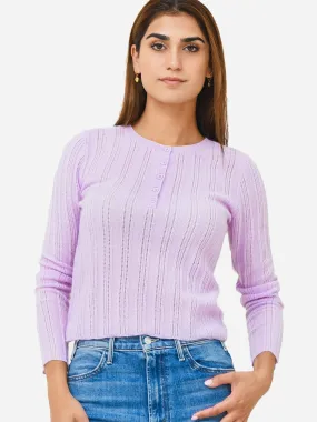 525 Women's Pointelle Henley Pullover