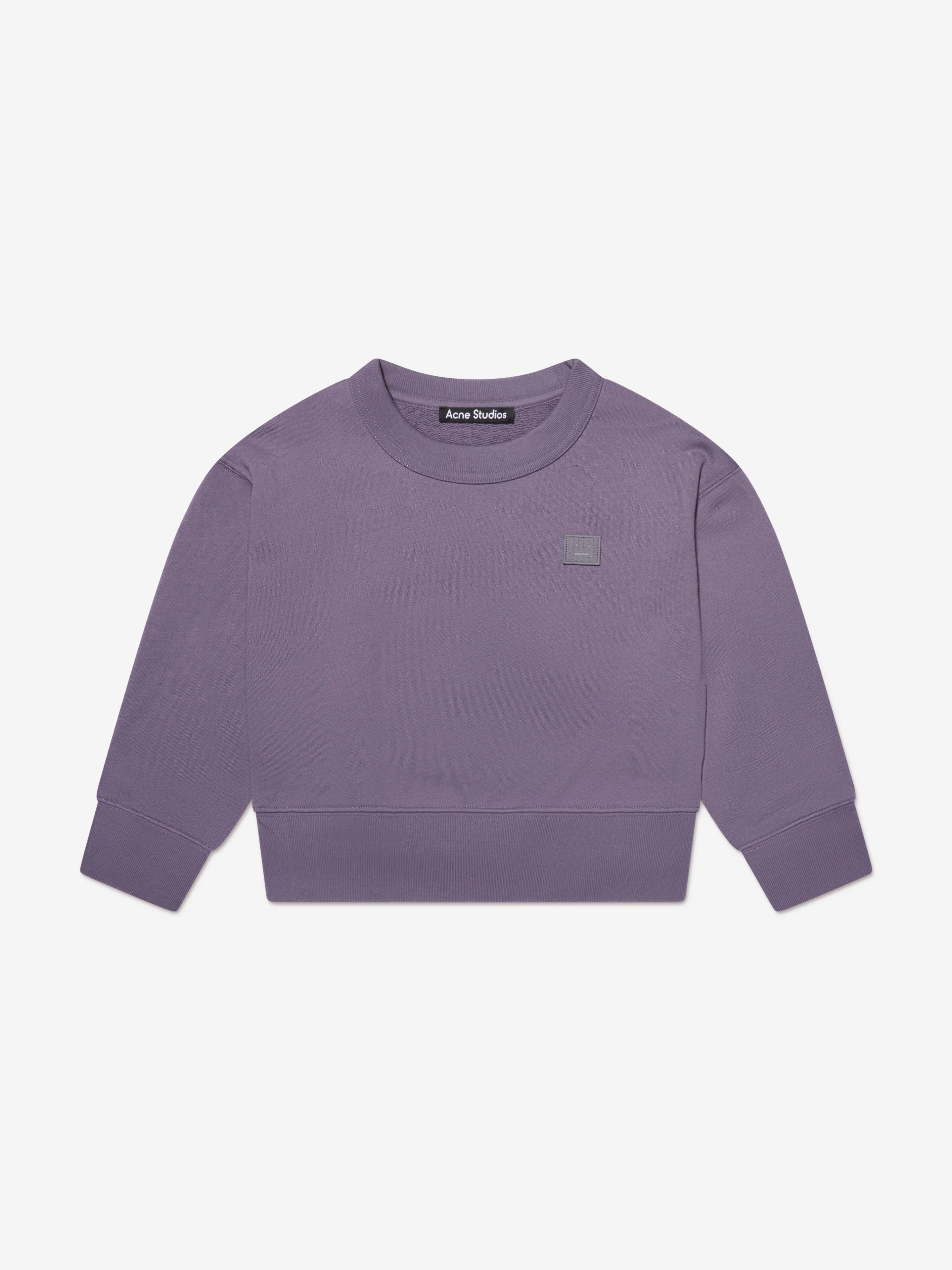 Acne Studios Kids Mini Fairah Face Sweatshirt in Purple