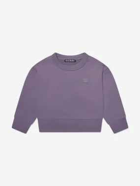 Acne Studios Kids Mini Fairah Face Sweatshirt in Purple