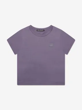 Acne Studios Kids Mini Nash Face T-Shirt in Purple