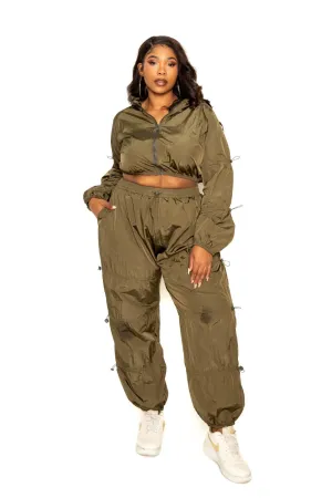 Active Zip Up Set With Cord Lock Detail Voluptuous ( ) Plus Size - 2 colors - Ships from The US