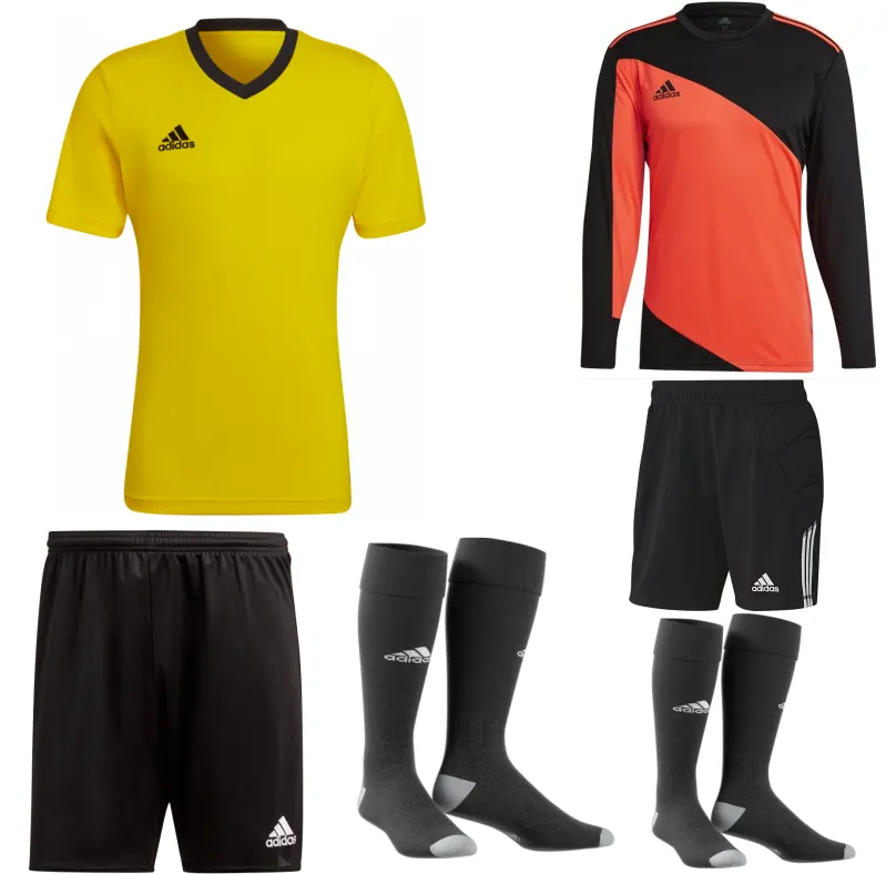 ADIDAS ENTRADA 22 SS KIT BUNDLE TEAM YELLOW BLACK