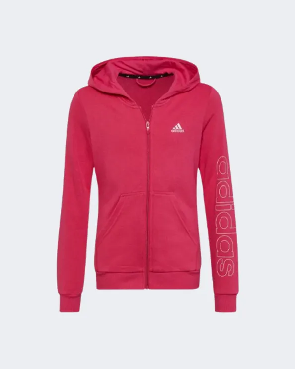 Adidas Essentials Full-Zip Girls Sportswear Hoody Real Magenta Hm8714