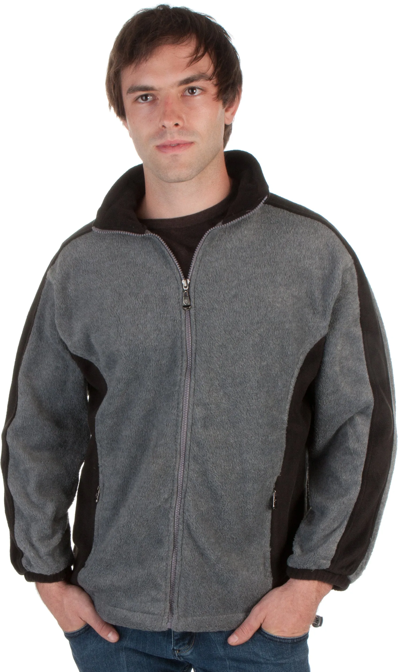 Adult Mens Two-Tone Anti-Pilling Performance Fleece Jacket - Various Color And Sizes