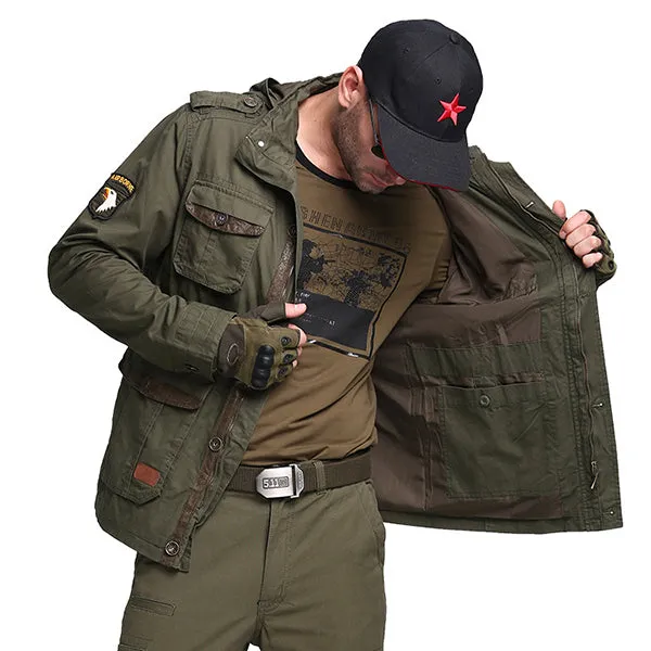 Airborne Series Multi-pocket Hooded Thicken Men's Jacket