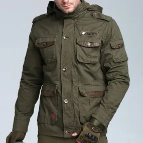 Airborne Series Multi-pocket Hooded Thicken Men's Jacket