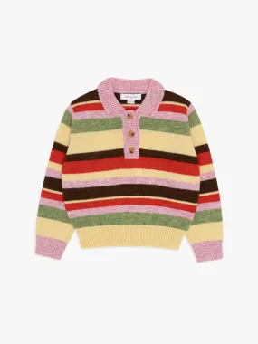 Alaia Polo Sweater - Pink Stripe