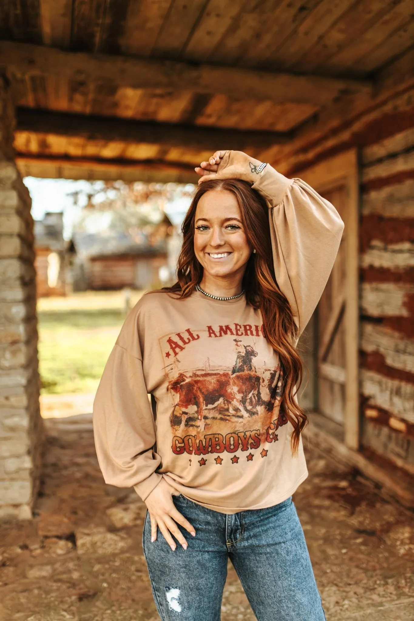 All American Cowboys Club Graphic Sweatshirt