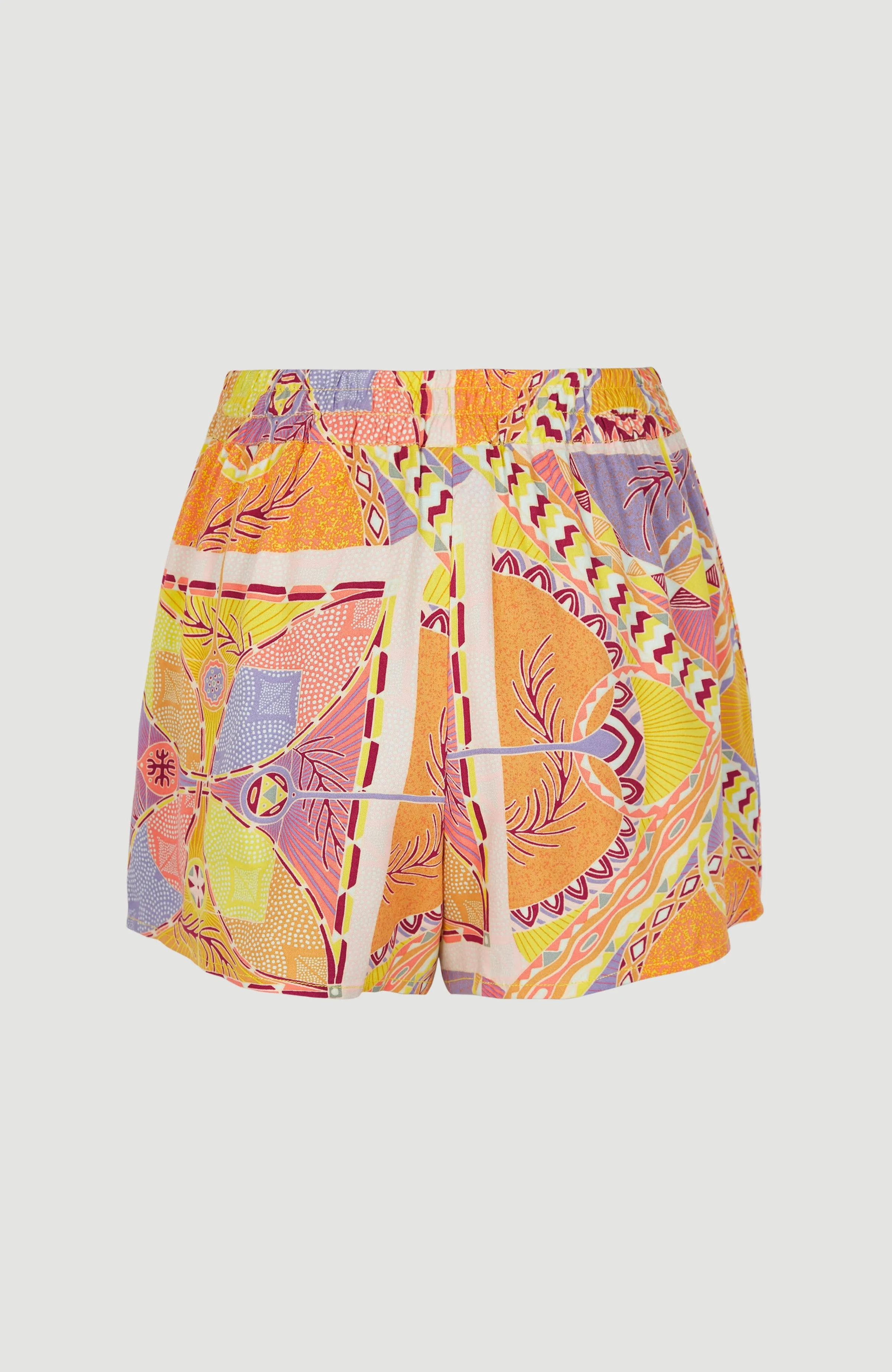 Amiri High-Waist Beach Shorts | Yellow Scarf Print