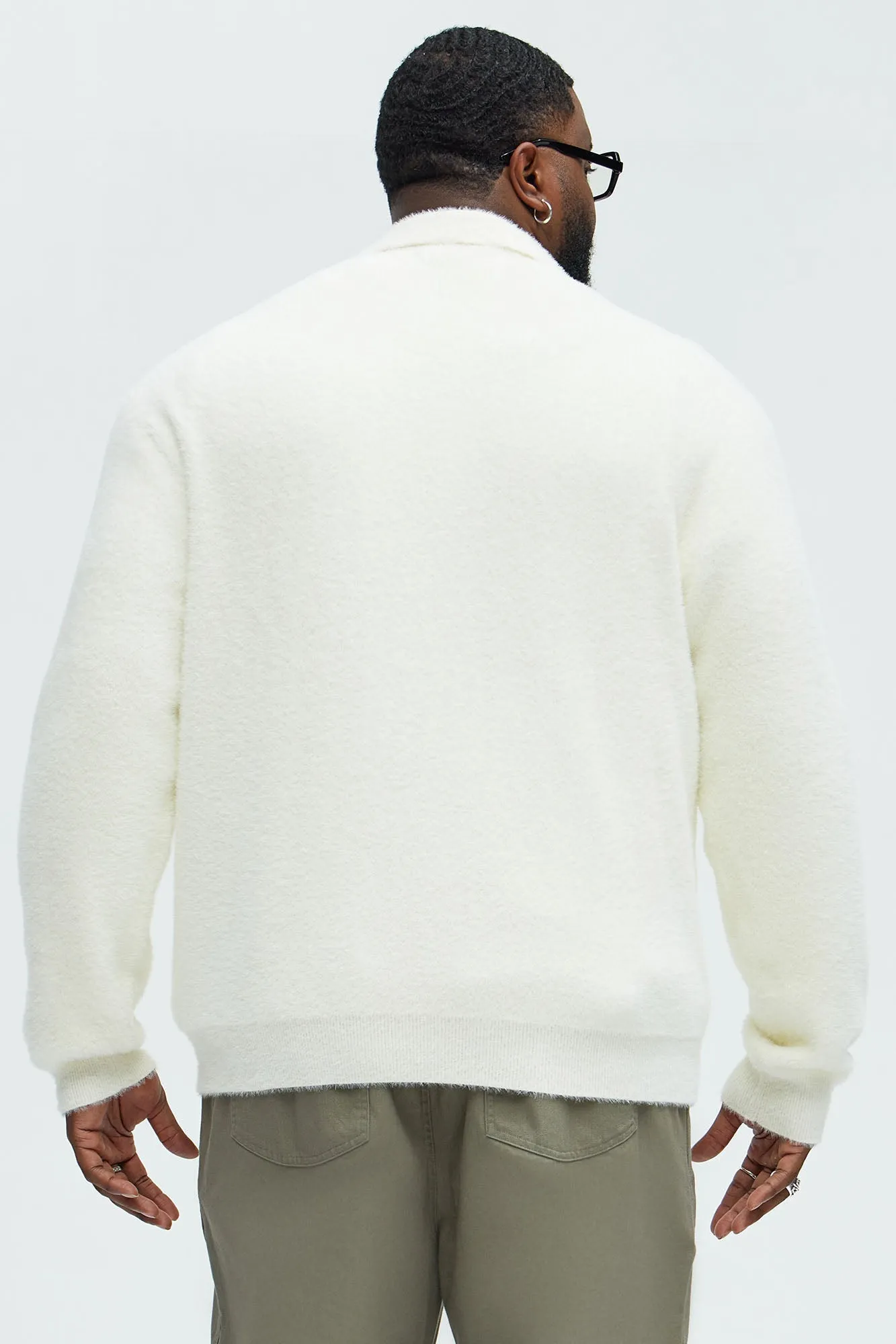 Amusing Sweater Knit Polo - Off White