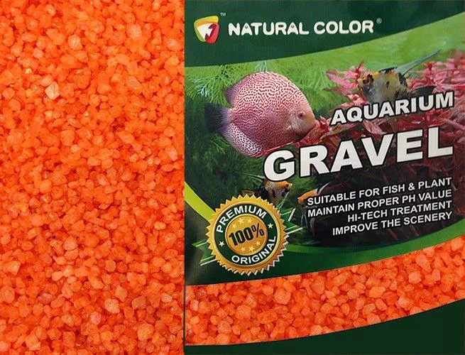 Aquarium Fish Tank Orange Gravel 4 - 6mm 5kg