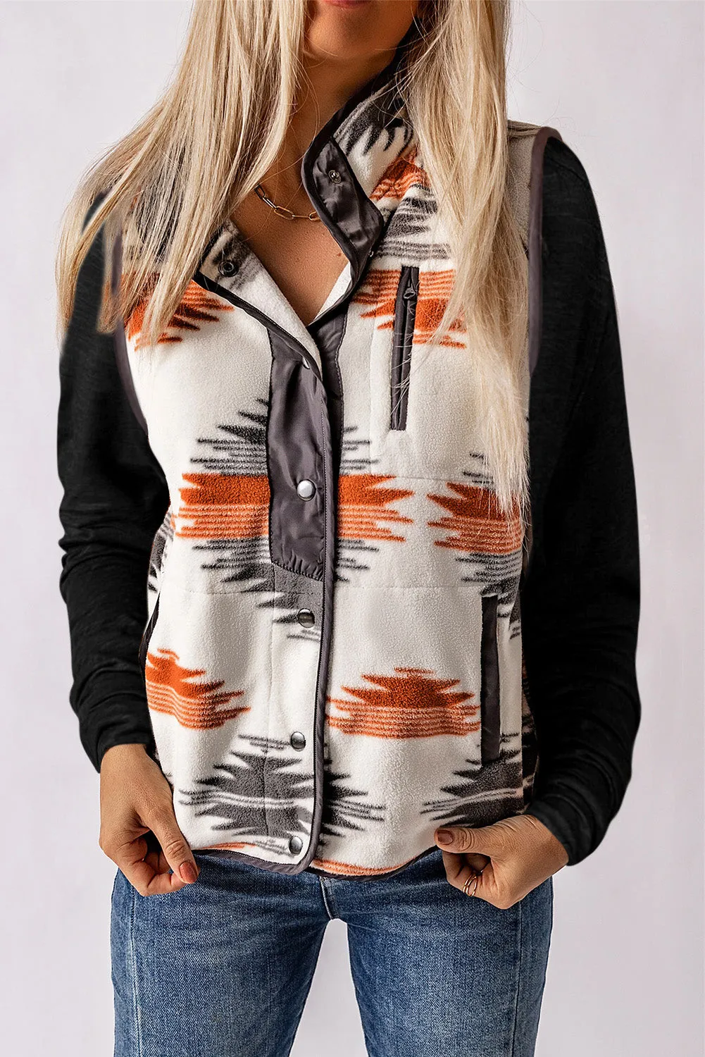 Aztec Western Buttoned Vest Jacket