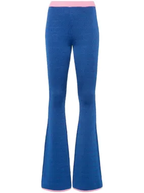 BALLY Blue and Pink Flared Knit Trousers for Women