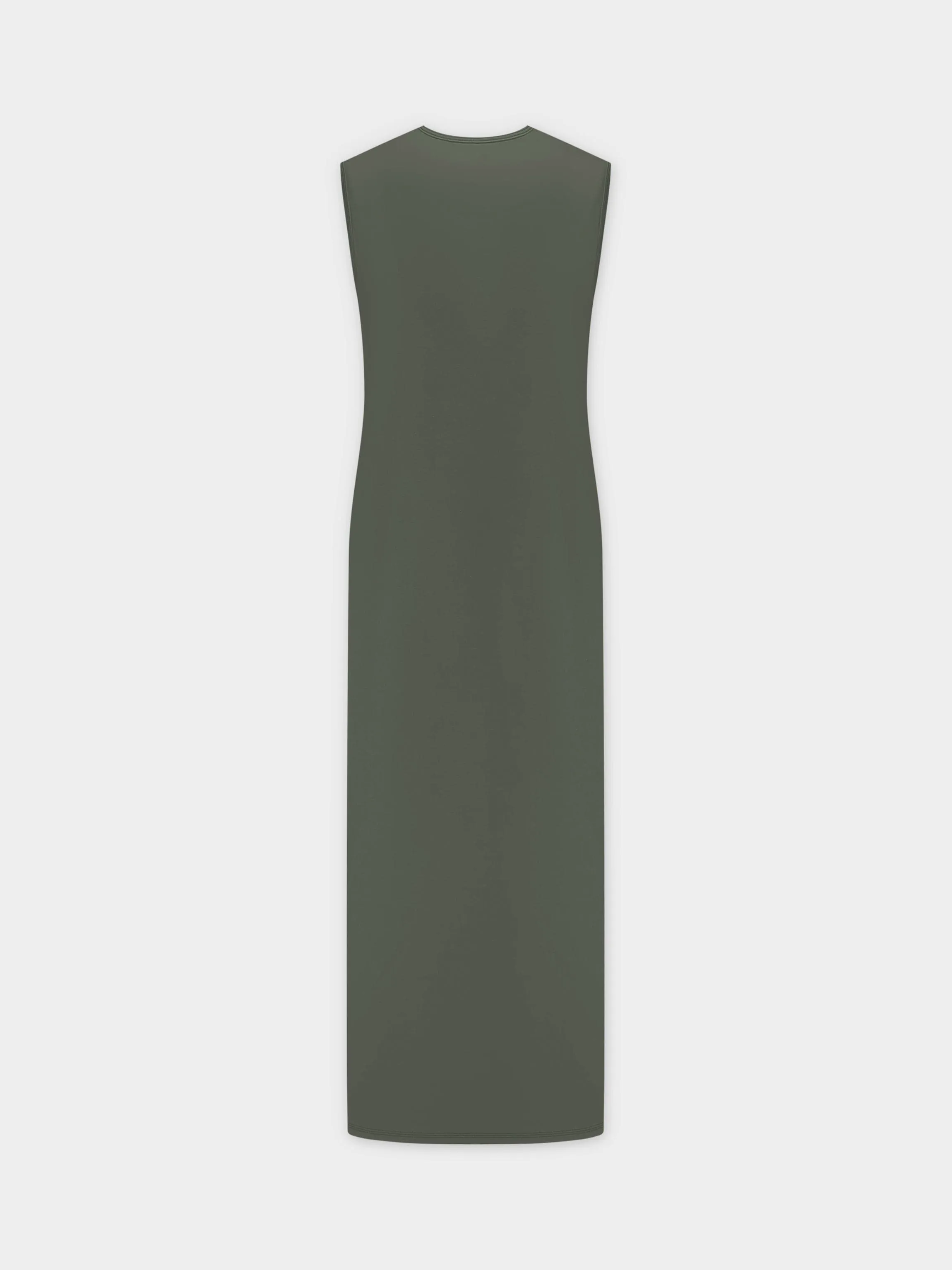 Basic T-Shirt Slip Dress-Olive