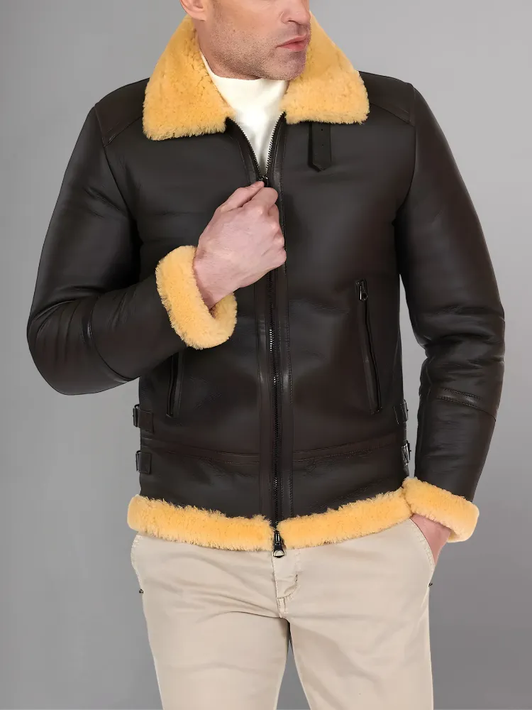 Best Leather Shearling Jacket Black