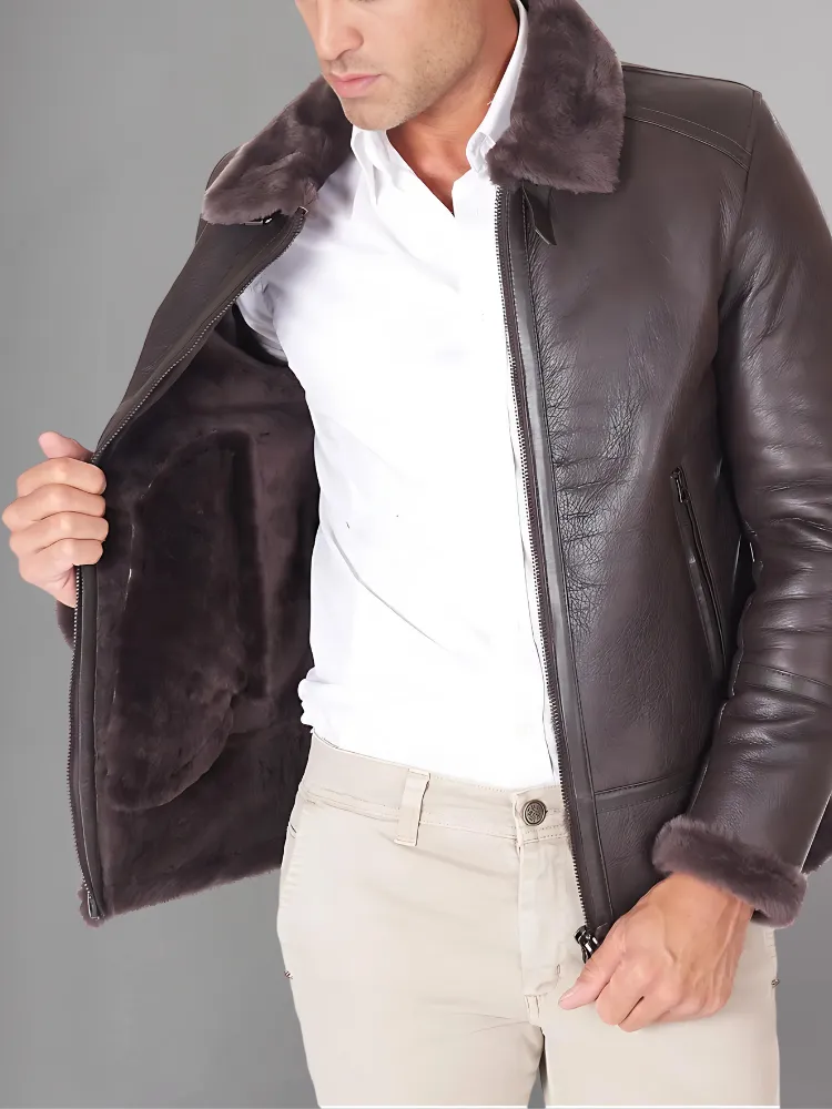 Best Leather Shearling Jacket Black