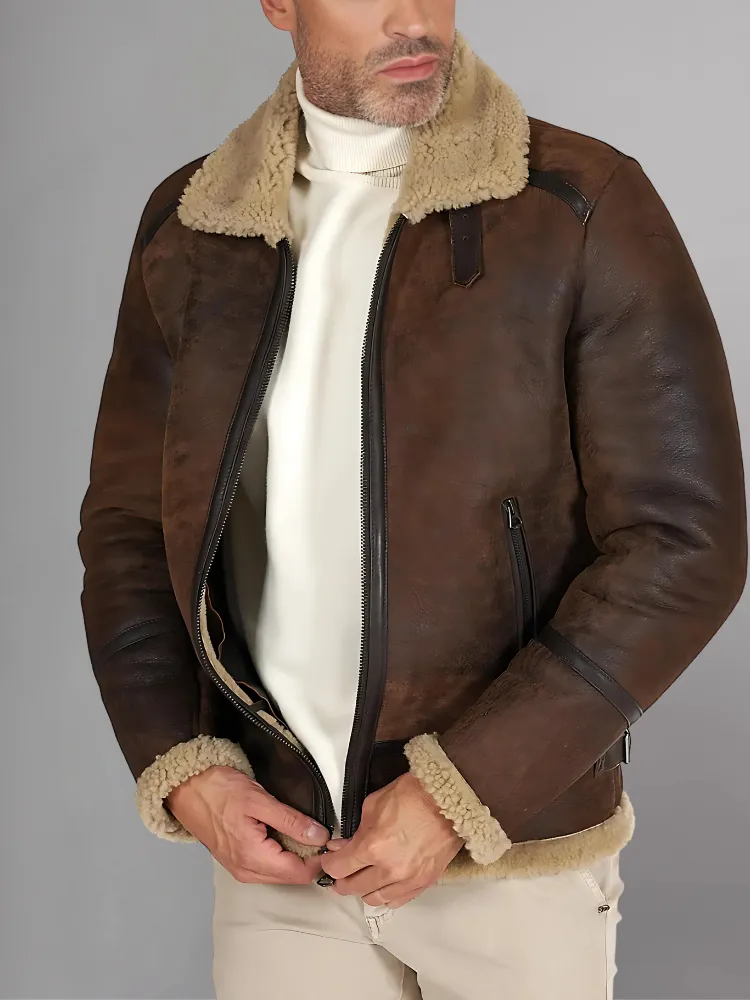 Best Leather Shearling Jacket Black