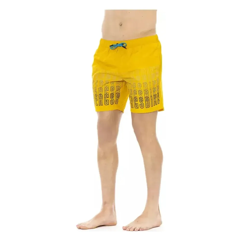 Bikkembergs Yellow Polyester Men Swim Short