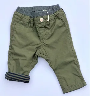 BIT'Z KIDS INFANT BOYS OLIVE FULLY COTTON LINED PULL ON PANTS