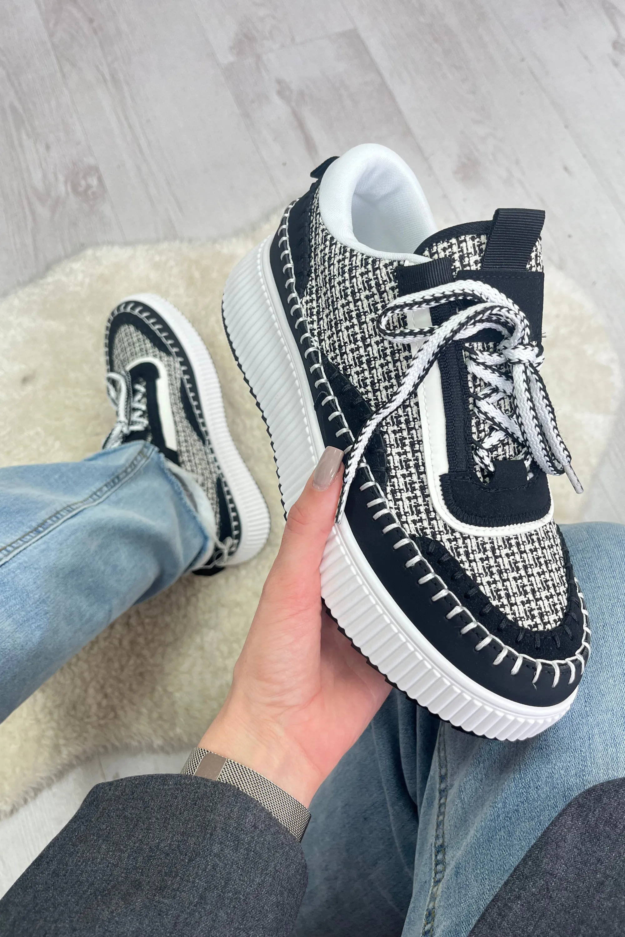 Black & white trainers