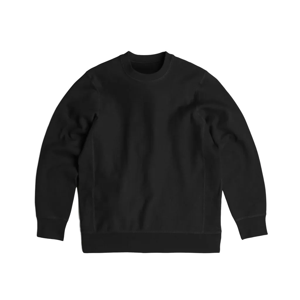 Black Classic Cotton Fleece Crewneck Sweatshirt