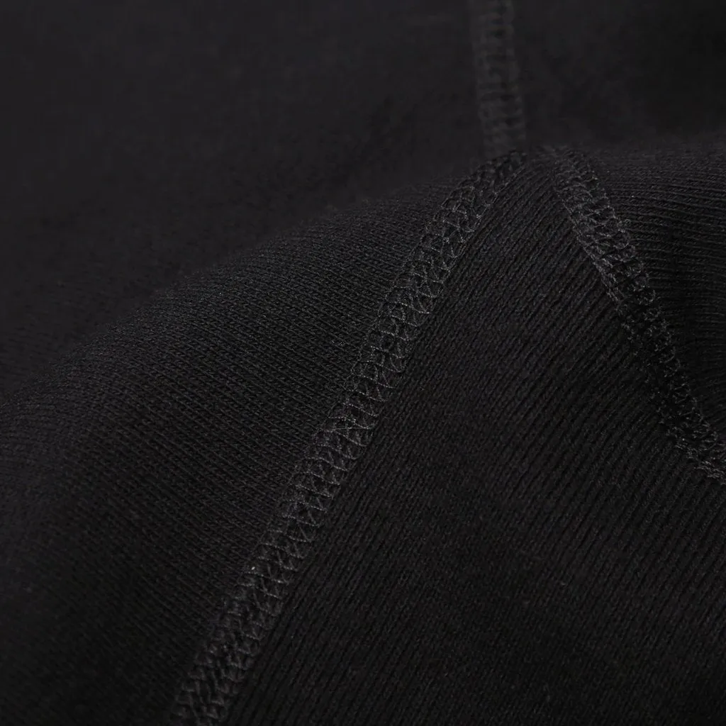 Black Classic Cotton Fleece Crewneck Sweatshirt