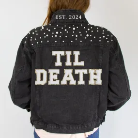 (Black Pearl) Pearl Till Death Patch Bridal Jackets