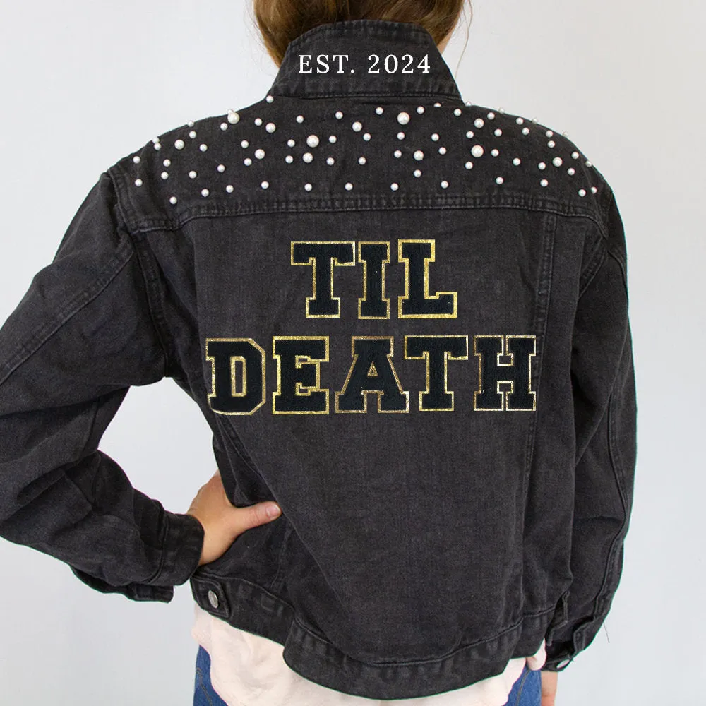 (Black Pearl) Pearl Till Death Patch Bridal Jackets