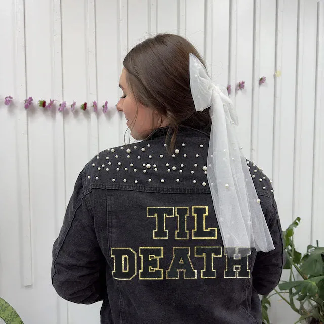 (Black Pearl) Pearl Till Death Patch Bridal Jackets