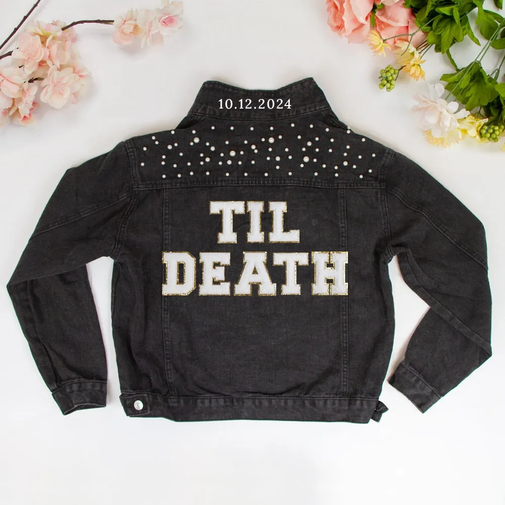 (Black Pearl) Pearl Till Death Patch Bridal Jackets