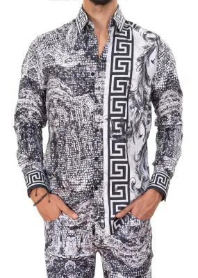 Black White Mosaic Border Shirt