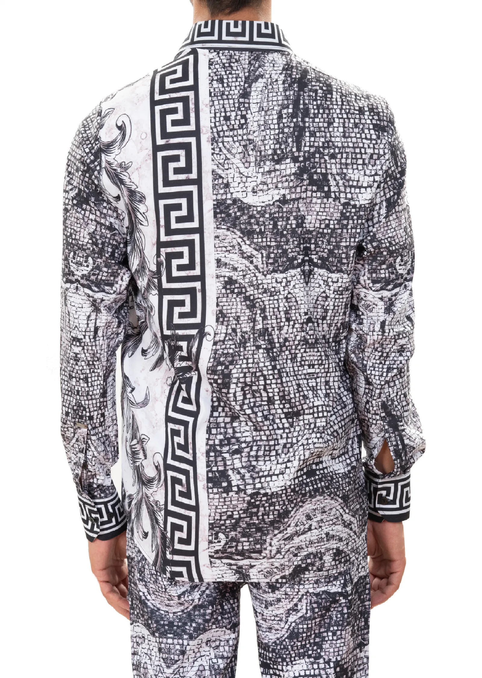 Black White Mosaic Border Shirt