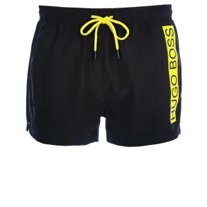 BOSS Mooneye Swim Short in Black & Yellow