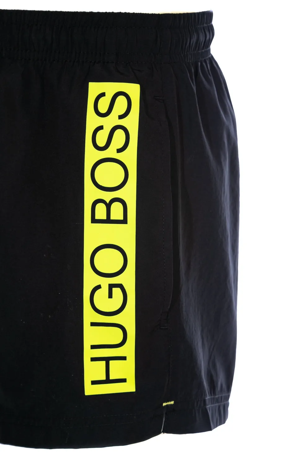 BOSS Mooneye Swim Short in Black & Yellow