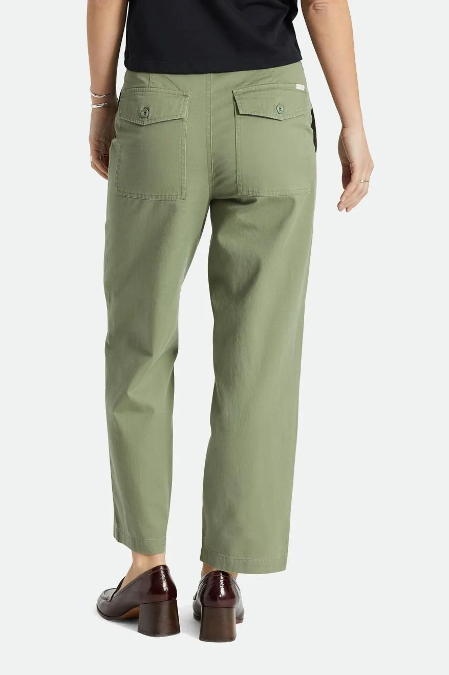 BRIXTON WOMENS VANCOUVER PANT OLIVE SURPLUS