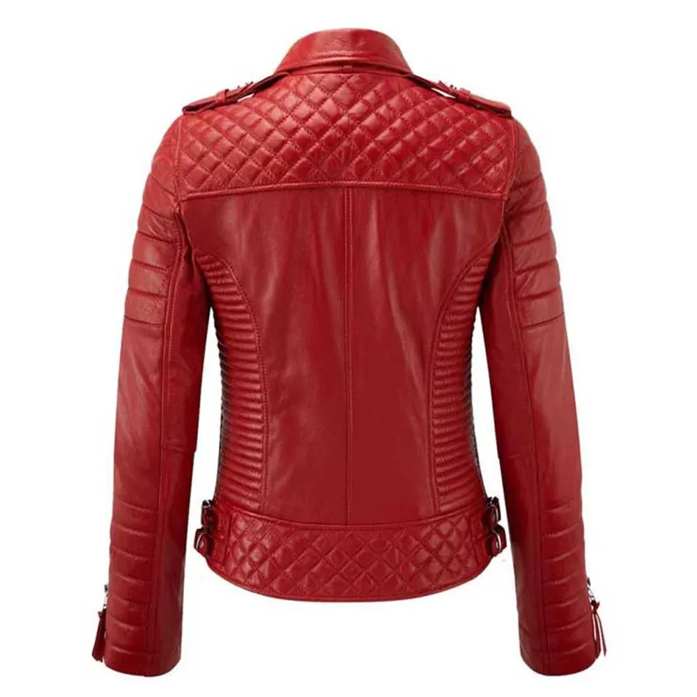 Buy Best Style Genuine Looking Women's Boda Style Quilted Red Jacket For Sale