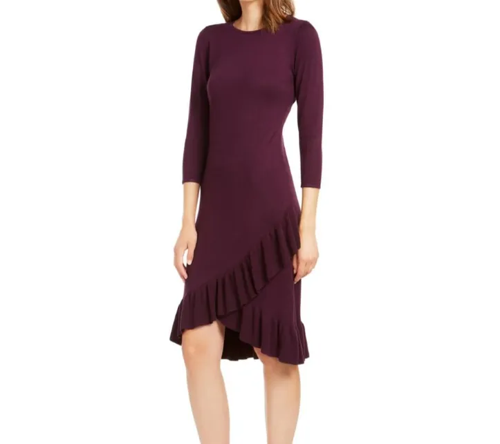 CALVIN KLEIN Women's Sweater Dress in Aubergine