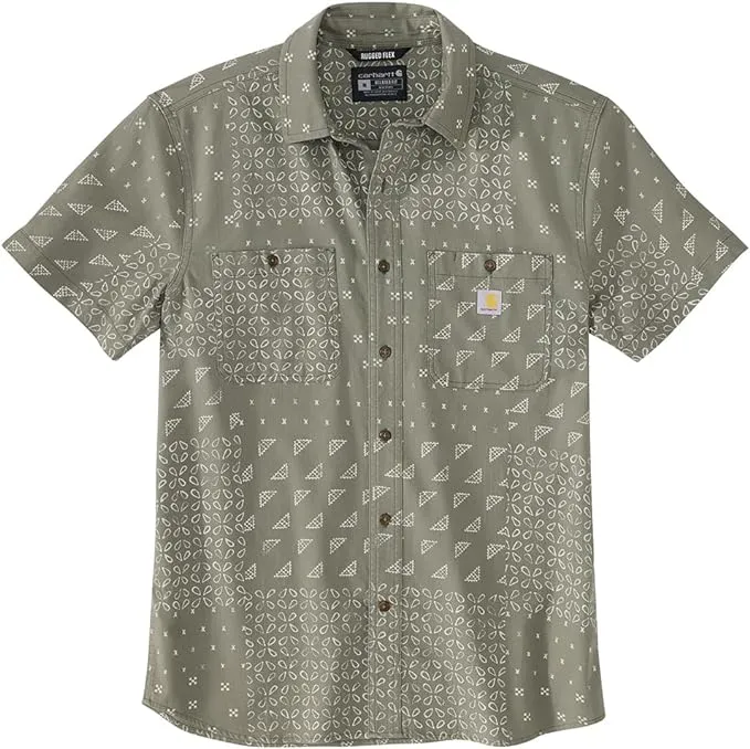 Carhartt Men's Rugged Flex Relaxed Fit Lightweight Short-Sleeve Print Shirt