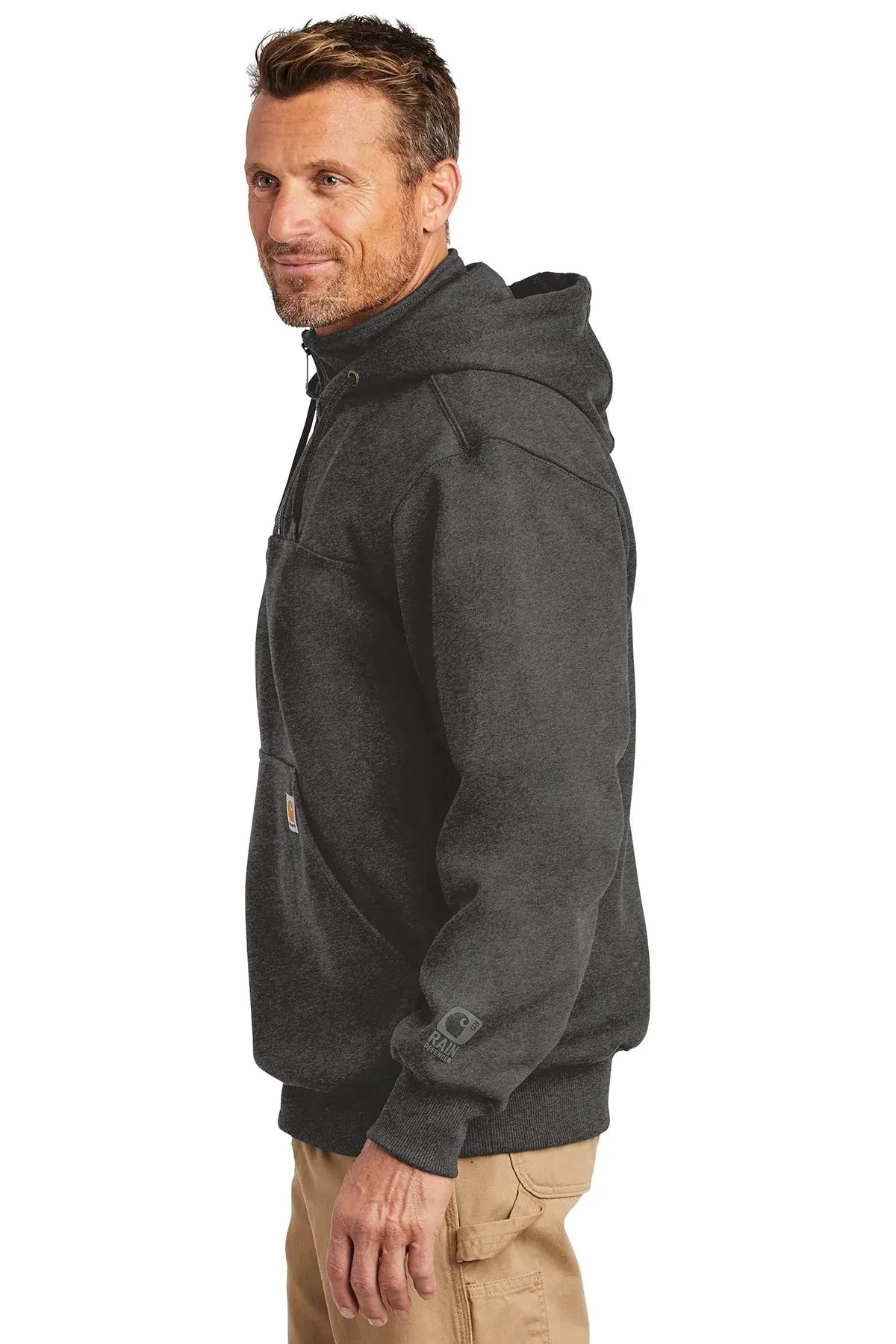 Carhartt Rain Defender Paxton Zip Custom Sweatshirts, Carbon Heather