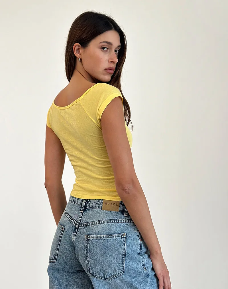 Charya Off Shoulder Top in Lemonade