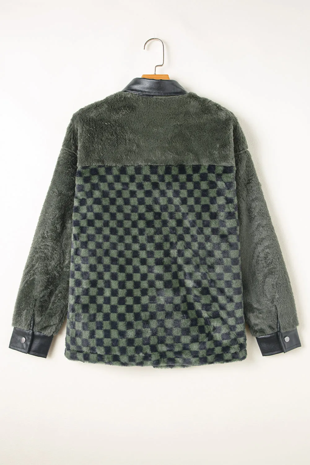 Checker Fleece Flap Pocket Jacket