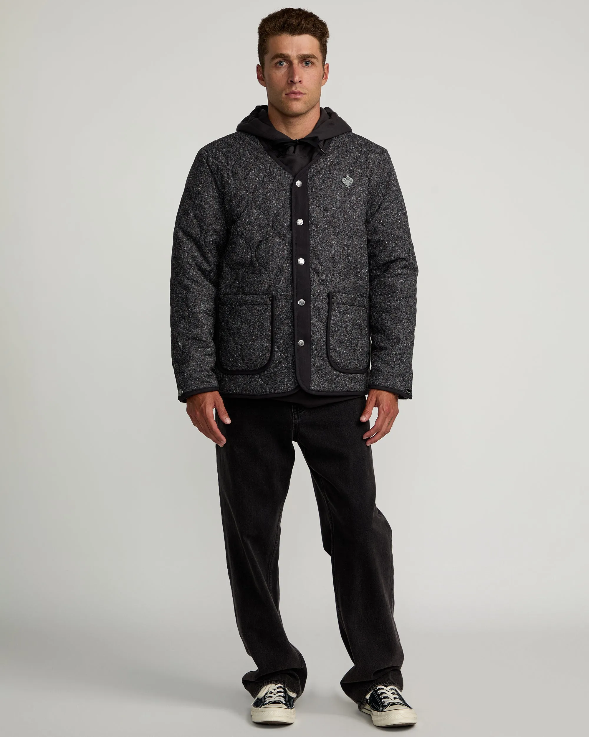 Chefs Kiss Quilted Jacket - Charcoal Heather