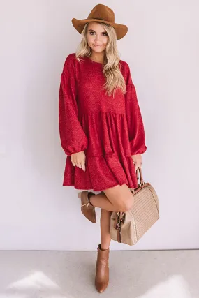 Close To My Heart Shift Dress In Crimson