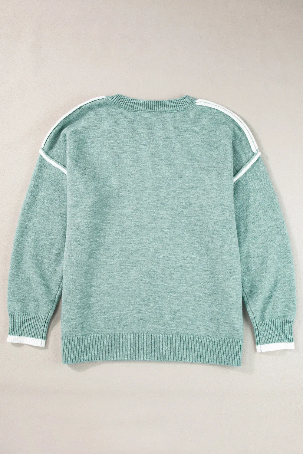 Contrast Trim Crewneck Sweater