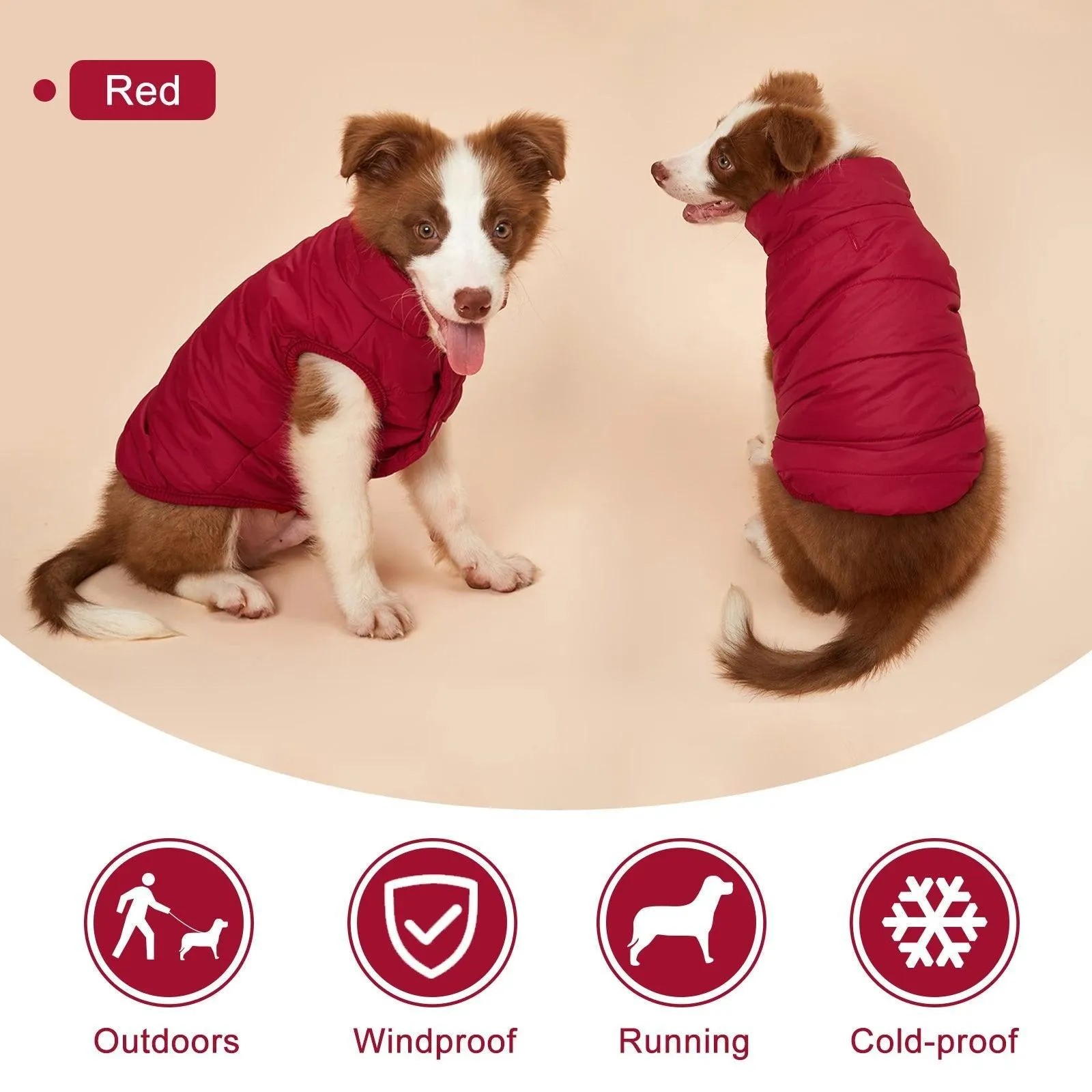 Cozy Winter Dog Jacket: Plush Lined Coat for Stylish Small to Large Breeds